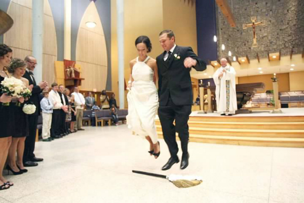 jumping over a broomstick was a ceremony celebrating