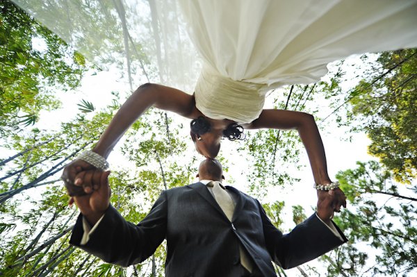 Gardens made for a picturesque backdrop for their Asianthemed wedding