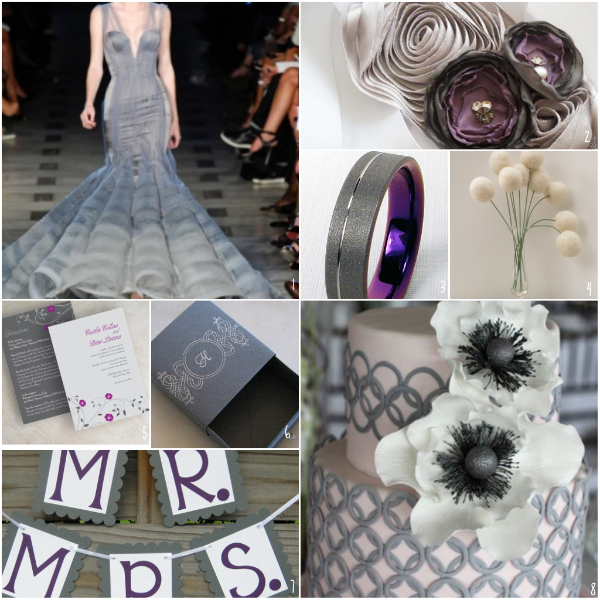 This week's ETSY Obsession is Gray and Purple Inspired Weddings