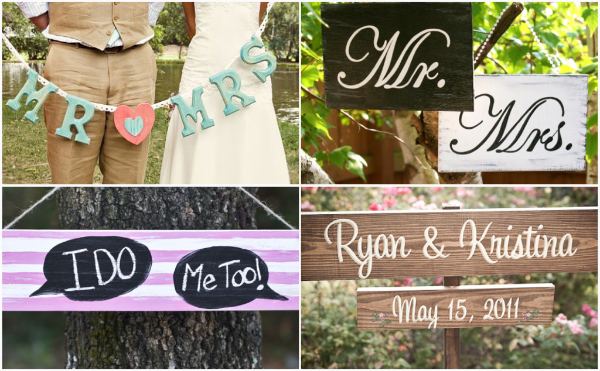 Wooden Wedding Sign by