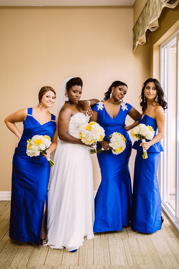 Multicultural Blue and Yellow Canadian Wedding Munaluchi