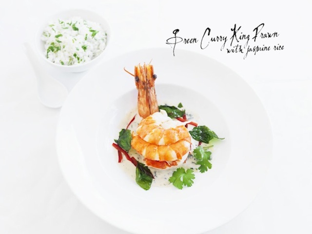 The Cliff green curry king prawn