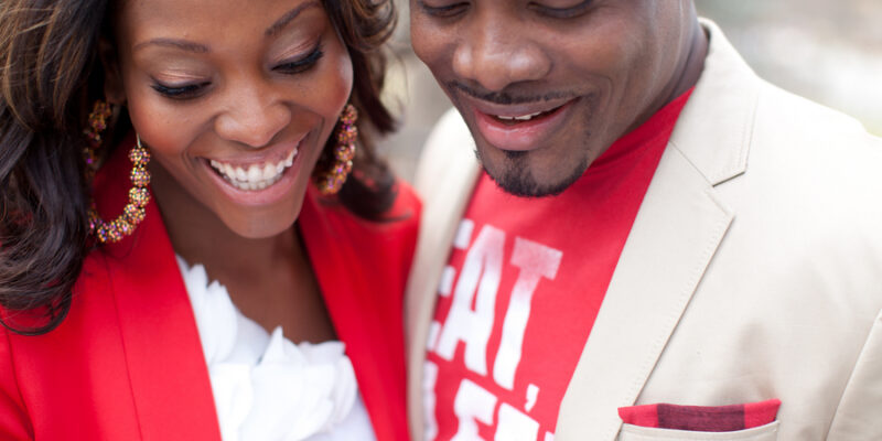 engagement session of black couple in nyc