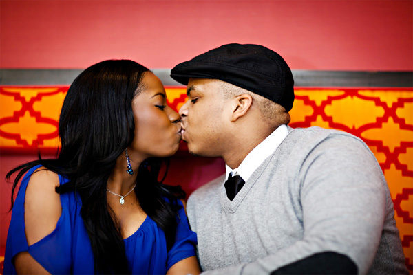 Cute Black Couple During Engagement Session