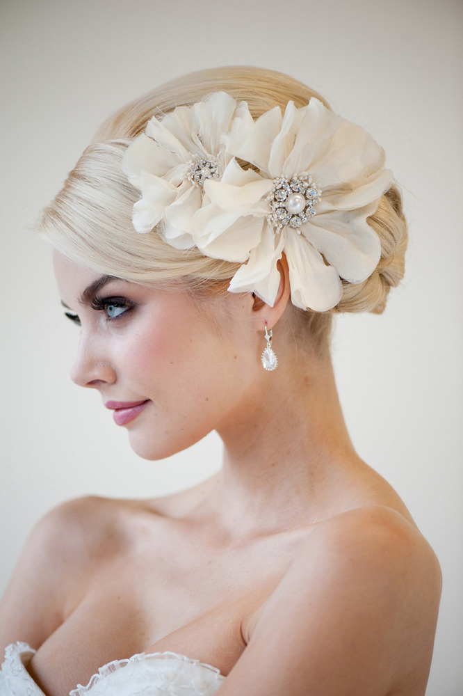 Image of Bridal Flower Head Piece - RHIANNA