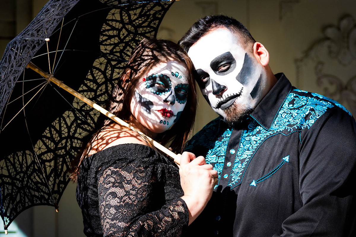 Dia De Los Muertos Engagement Session in Texas