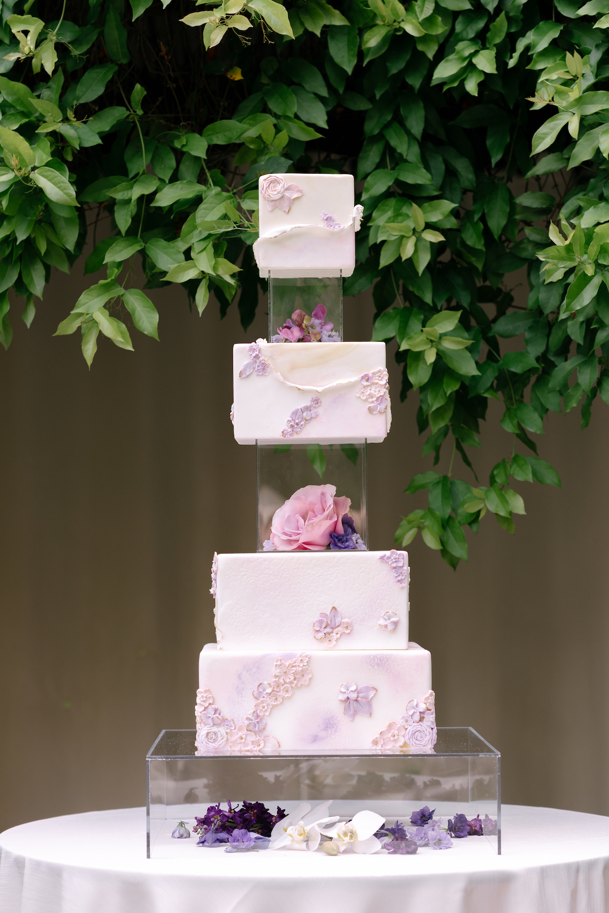 elegant modern boho wedding cake