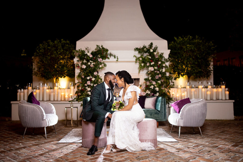 Soft flickering candles and cascading florals are just a few details from this intimate and romantic wedding at the Il Mercato New Orleans.