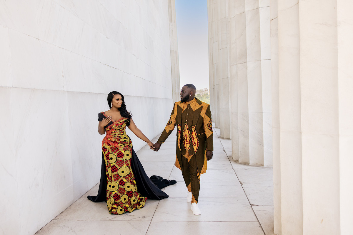 Featured in MunaLuchi Bridal Magazine, Issue No. 27, Amy & Sam's engagement session highlights their shared artistic and eclectic style while also paying tribute to their individual Ghanaian and Washingtonian roots. 