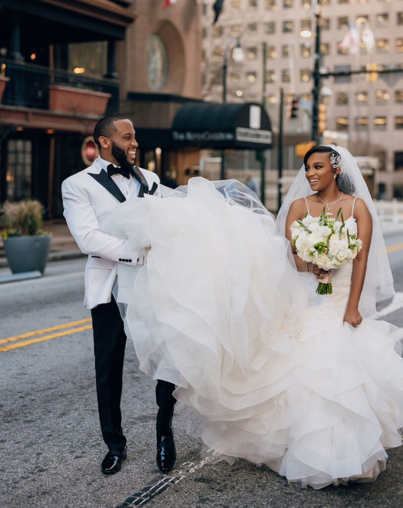 Featured in MunaLuchi Bridal magazine, Issue No. 27  Zakiyrah and Trey tied the knot in a dreamy modern, garden-inspired wedding ceremony in Atlanta. 