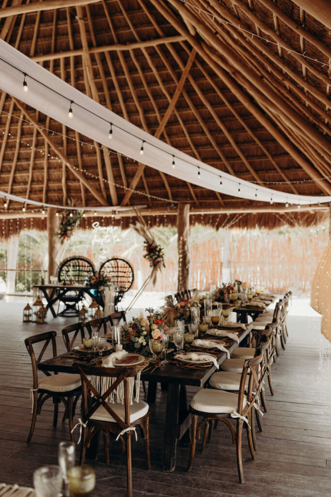 Darren & Nicole tied the knot in Playa del Carmen, Mexico, on a private beachfront palapa with tropical beach vibes, dinner, and dancing.