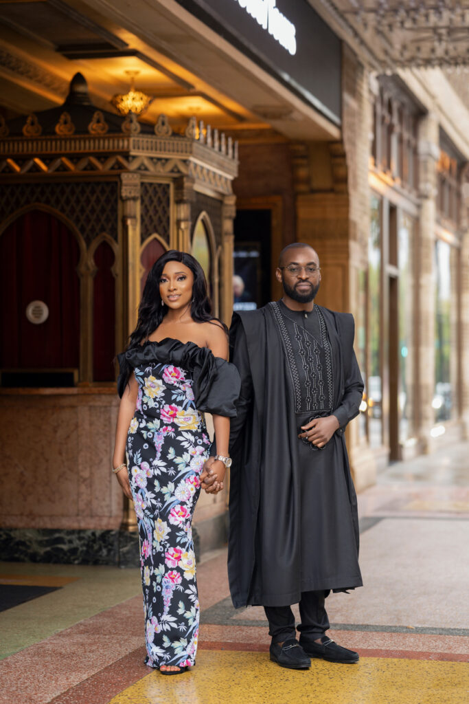 Timeless chic and traditional glam are the defining styles of this engagement session at The Woodruff Arts Center in Atlanta, Georgia.