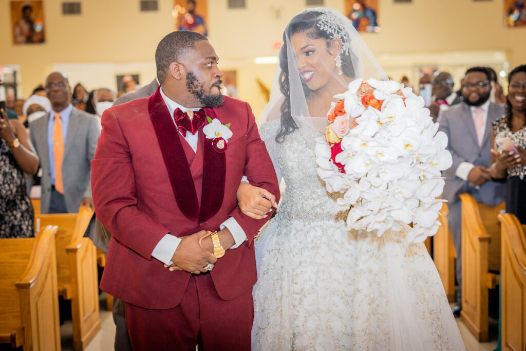 Fran & Judney tied the knot in a classic chic wedding where they first met at the Notre Dame D'Haiti Catholic Church in Miami, Florida. 