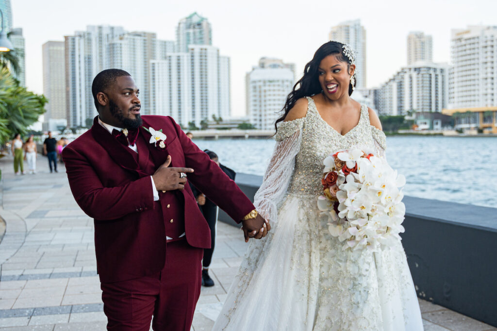 Fran & Judney tied the knot in a classic chic wedding where they first met at the Notre Dame D'Haiti Catholic Church in Miami, Florida. 