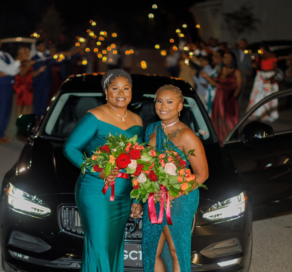 Couple celebrates their love in a colorful jewel-tone wedding at Your Signature Hall & Events in Charleston, South Carolina.