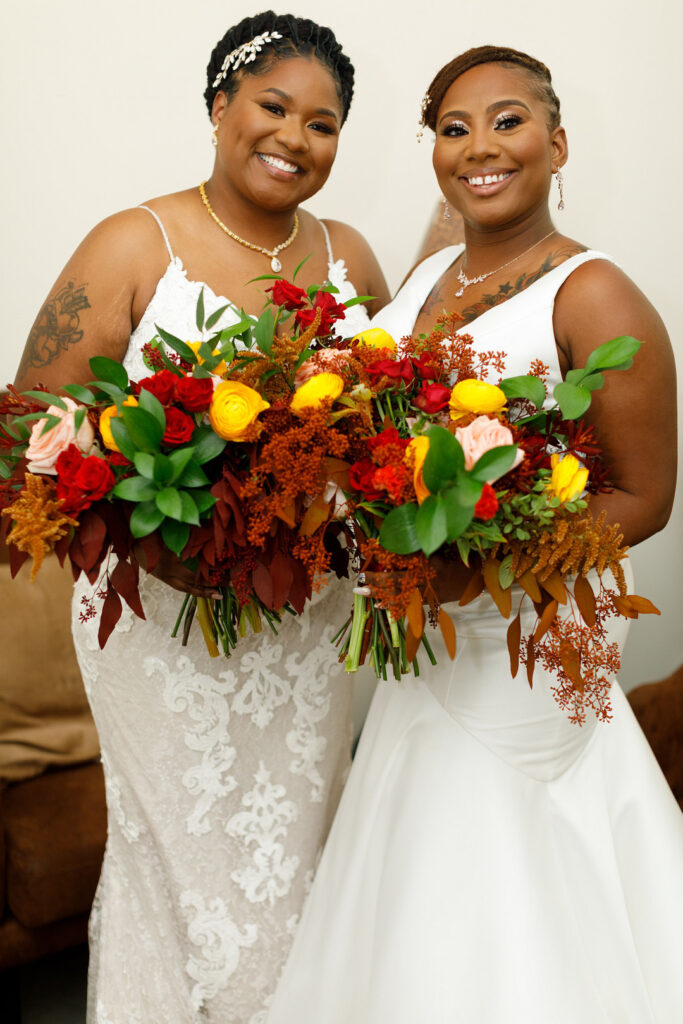 Couple celebrates their love in a colorful jewel-tone wedding at Your Signature Hall & Events in Charleston, South Carolina.