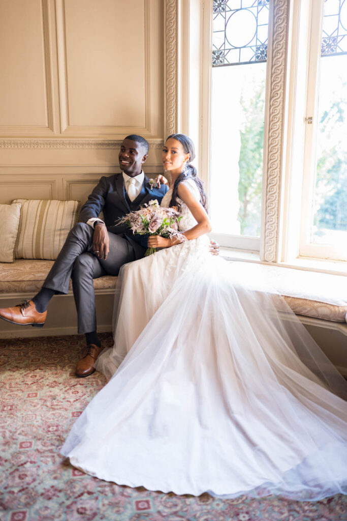 Exuberant florals by Blomst Floral Design gave this Gilded Age styled shoot at Cairnwood Estate its sprinkle of fairy tale magic.