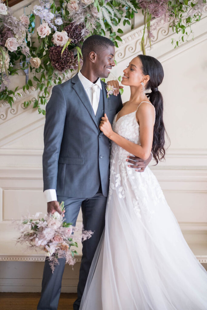 Exuberant florals by Blomst Floral Design gave this Gilded Age styled shoot at Cairnwood Estate its sprinkle of fairy tale magic.