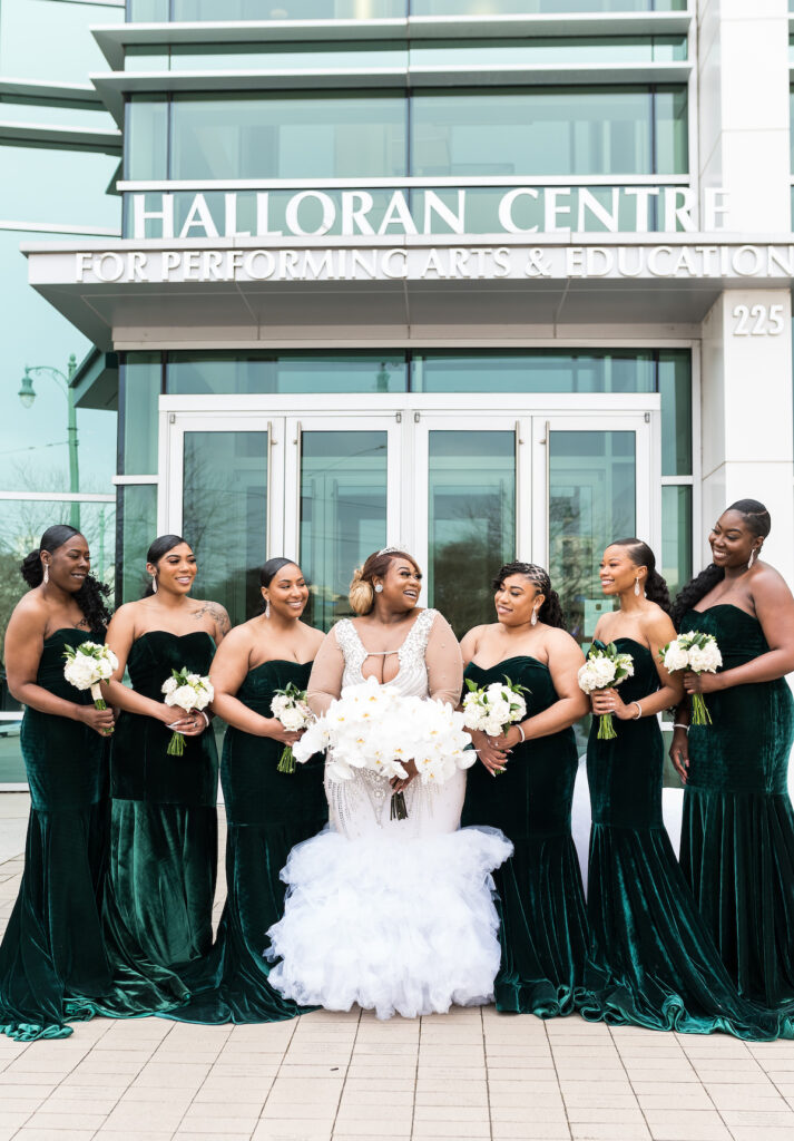 Dominique & Xavier Wiggins wed in a fabulous "A Night at the Oscars" themed wedding in downtown Memphis with black tie attire and gold decor.