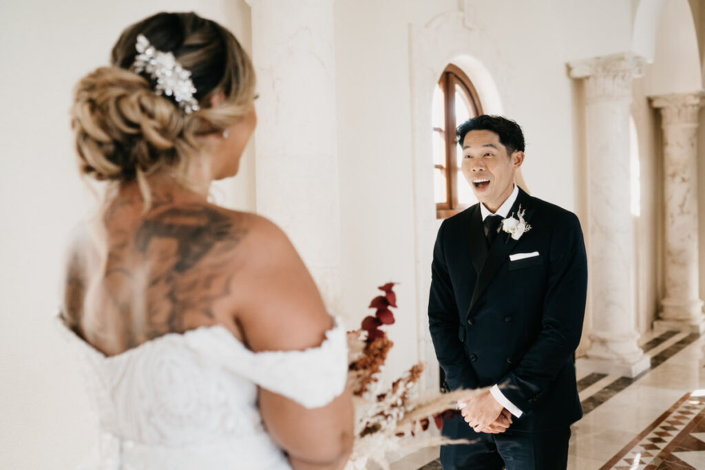 Beach waves and white sand welcomed guests to Alexis and Ronnie's summer outdoor destination wedding in Mexico.