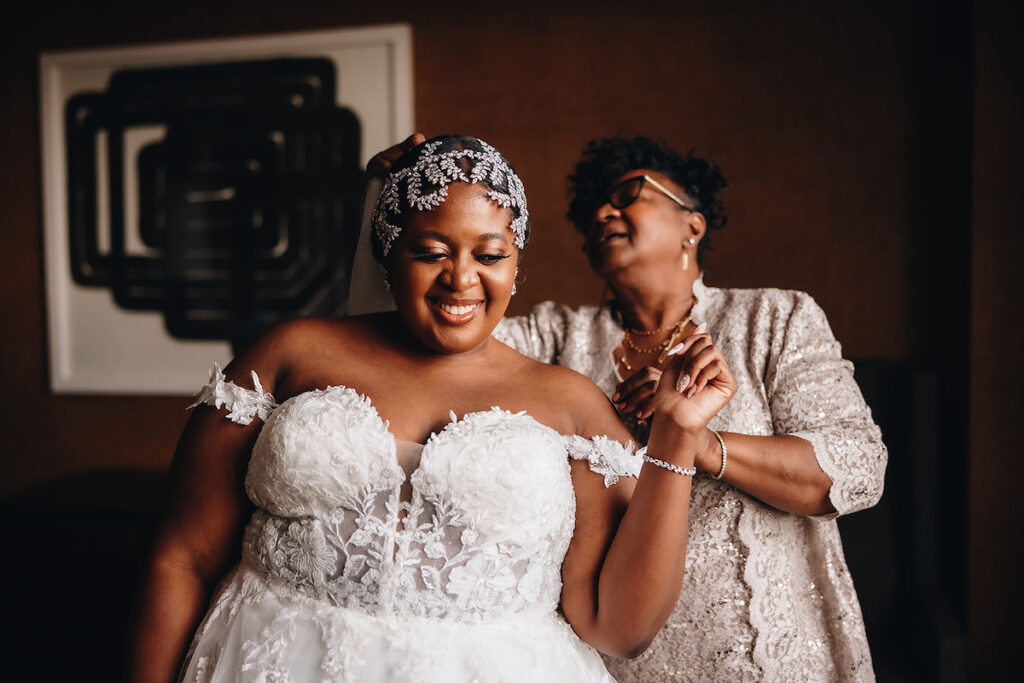 Brittany and LaQuan's dream wedding in Charlotte, NC, put a fun new spin on boho glam weddings with its super glam pink and black design.