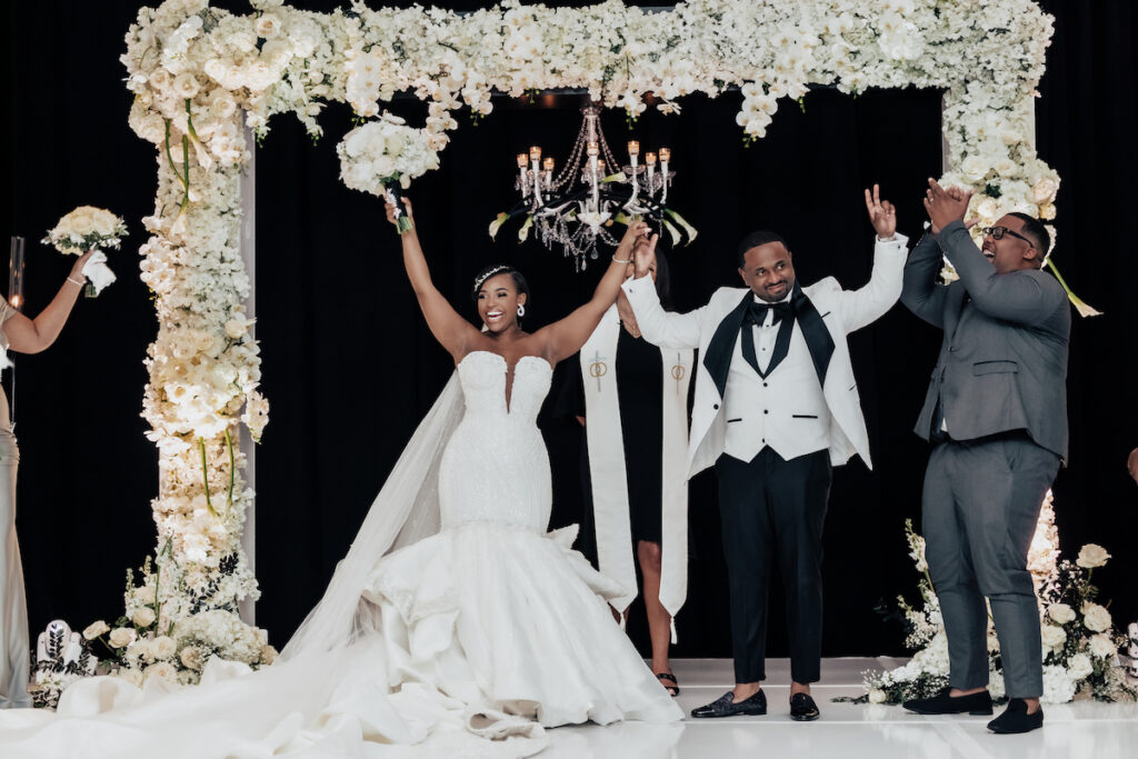 Featured in Issue 28, Channing & Herbert's sleek black and white-themed wedding had a mix of modern elegance and sweet southern charm.