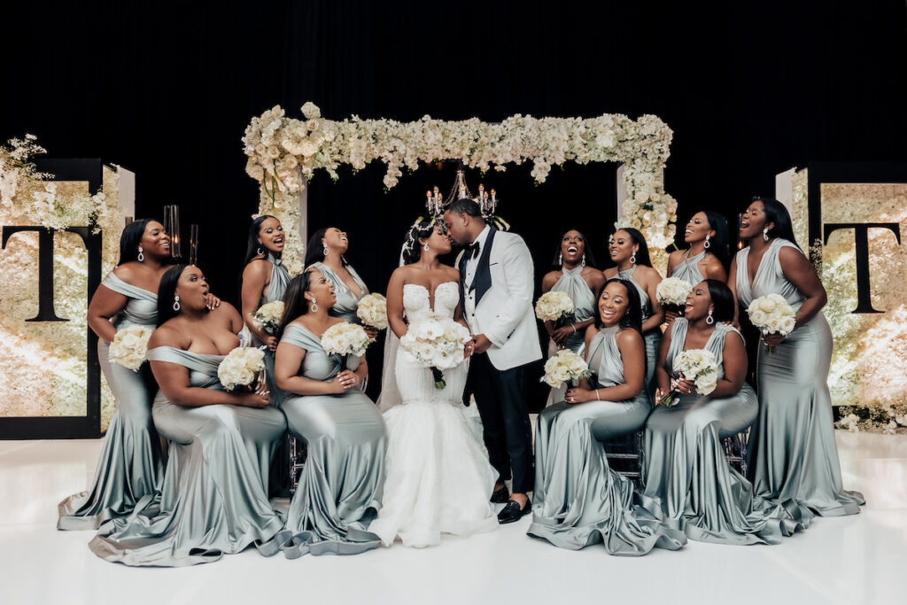 Featured in Issue 28, Channing & Herbert's sleek black and white-themed wedding had a mix of modern elegance and sweet southern charm.