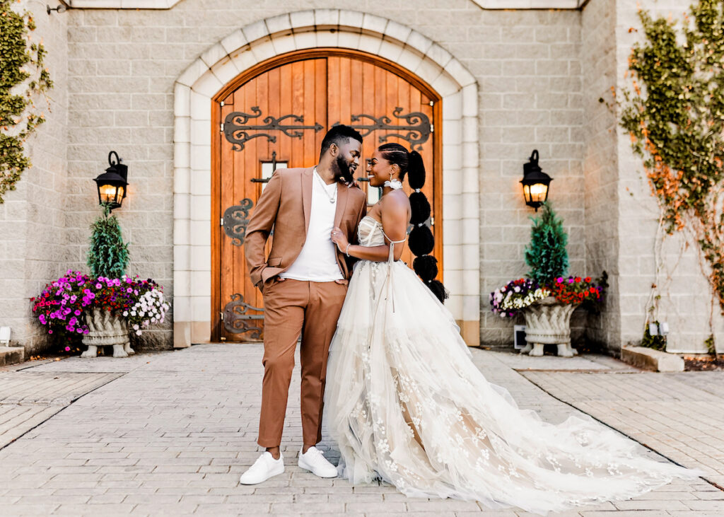 Featured in MunaLuchi Bride magazine, Issue 28, this romantic sunset castle engagement session was perfectly captured by Megan McGreevy.