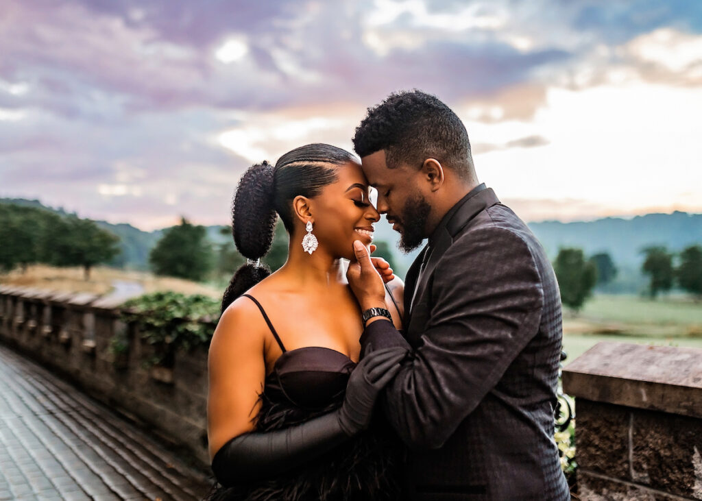 Featured in MunaLuchi Bride magazine, Issue 28, this romantic sunset castle engagement session was perfectly captured by Megan McGreevy.