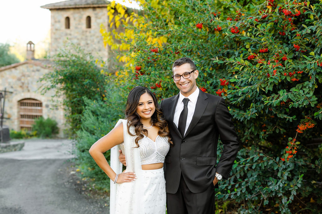 Set against the Castello Di Amorosa in Calistoga, California, this elegant vineyard engagement session is giving Prince and Princess vibes.