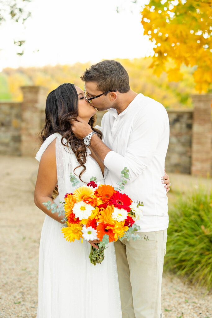 Set against the Castello Di Amorosa in Calistoga, California, this elegant vineyard engagement session is giving Prince and Princess vibes.