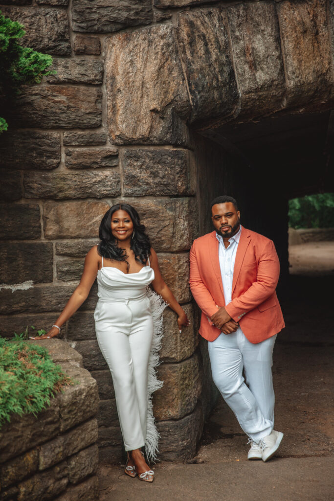 Engagement session stroll at Fort Tryon Park & the Cloisters is a play on the groom's last name, Lord, with castle vibes fit for nobility!