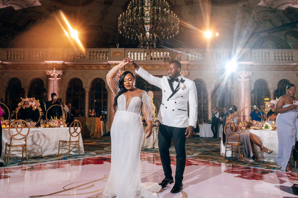 Featured in MunaLuchi Bride, Issue 28, Crystal & Joshua Foster said I-do in a glamorous royal-inspired wedding week at The Breakers.