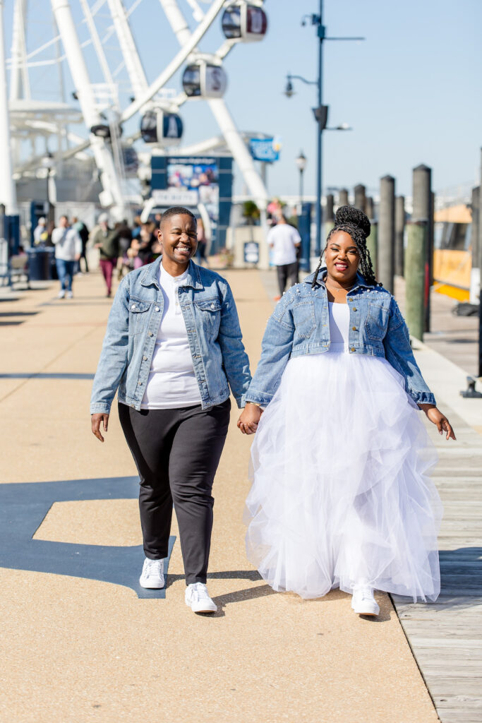 In this fun and flirty engagement session at the Cadillac Ranch National Harbor in Washington, DC, one thing is evidently clear: Jess and Tie are meant to be!