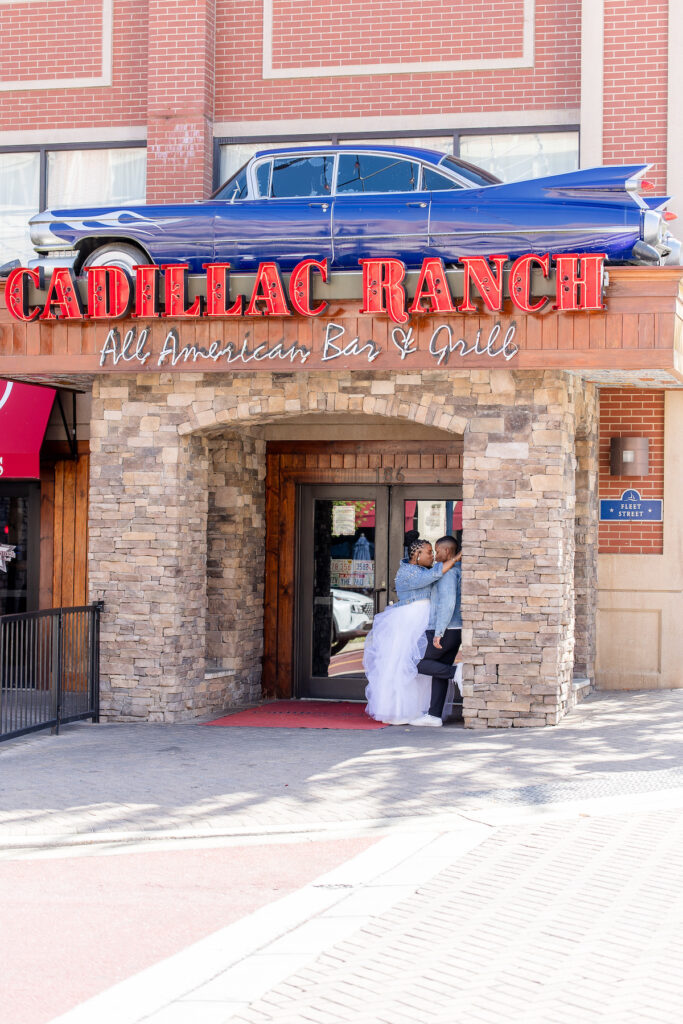 In this fun and flirty engagement session at the Cadillac Ranch National Harbor in Washington, DC, one thing is evidently clear: Jess and Tie are meant to be!