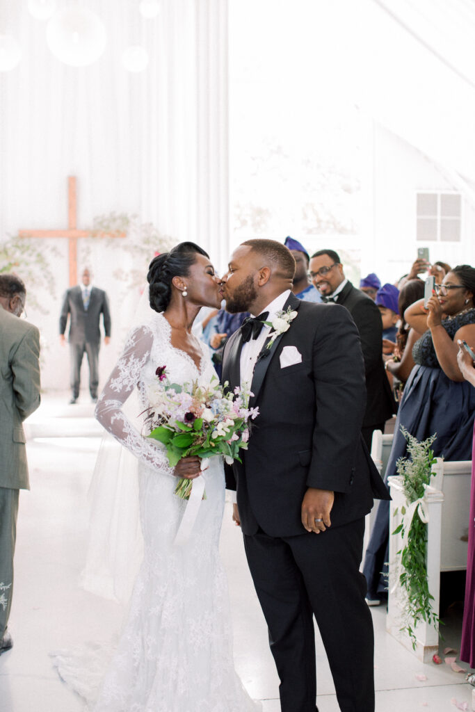 Rebecca and Kevin blended modern elements with tradition and culture at their chic and modern spring chapel wedding!
