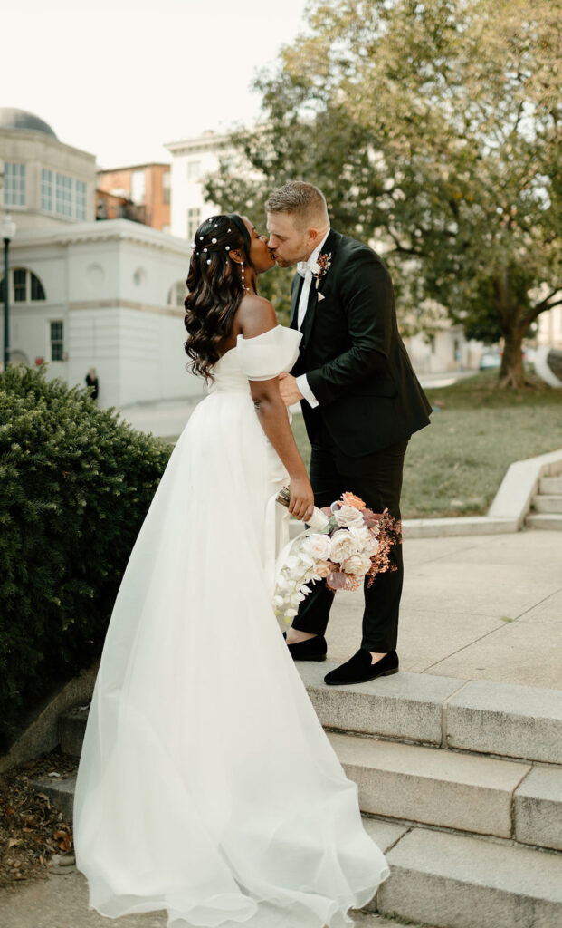 An elegantly chic wedding at the Baltimore Museum of Art captures the essence of true love with touching personal vows & sophisticated attire.