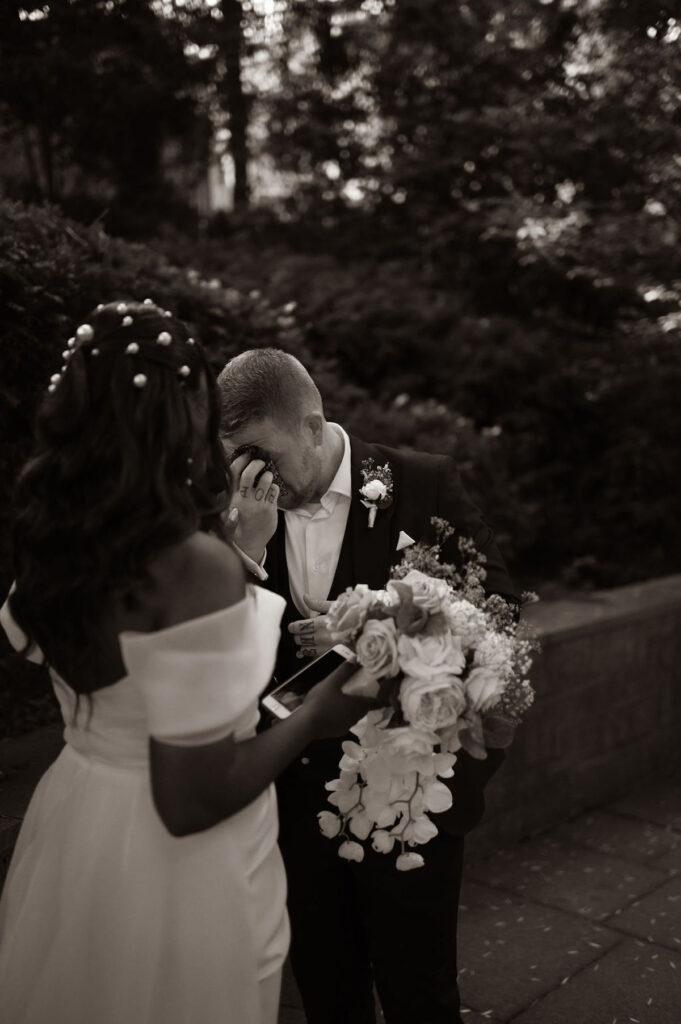 An elegantly chic wedding at the Baltimore Museum of Art captures the essence of true love with touching personal vows & sophisticated attire.