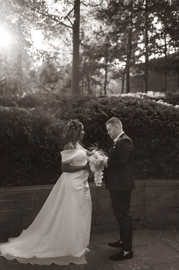 An elegantly chic wedding at the Baltimore Museum of Art captures the essence of true love with touching personal vows & sophisticated attire.