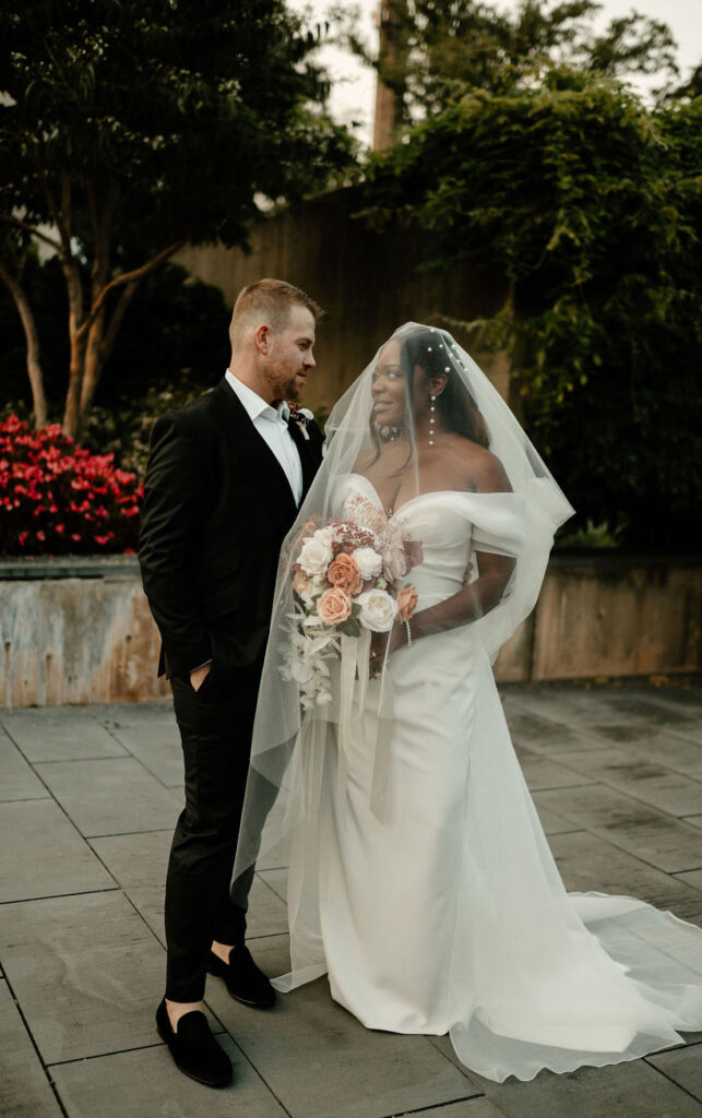 An elegantly chic wedding at the Baltimore Museum of Art captures the essence of true love with touching personal vows & sophisticated attire.