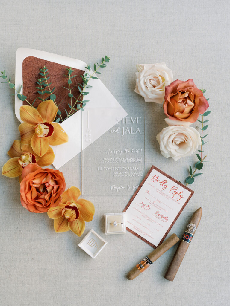 Focusing on the perspective of the groom, this unique cigar and whiskey-styled shoot captures masculine elegance!