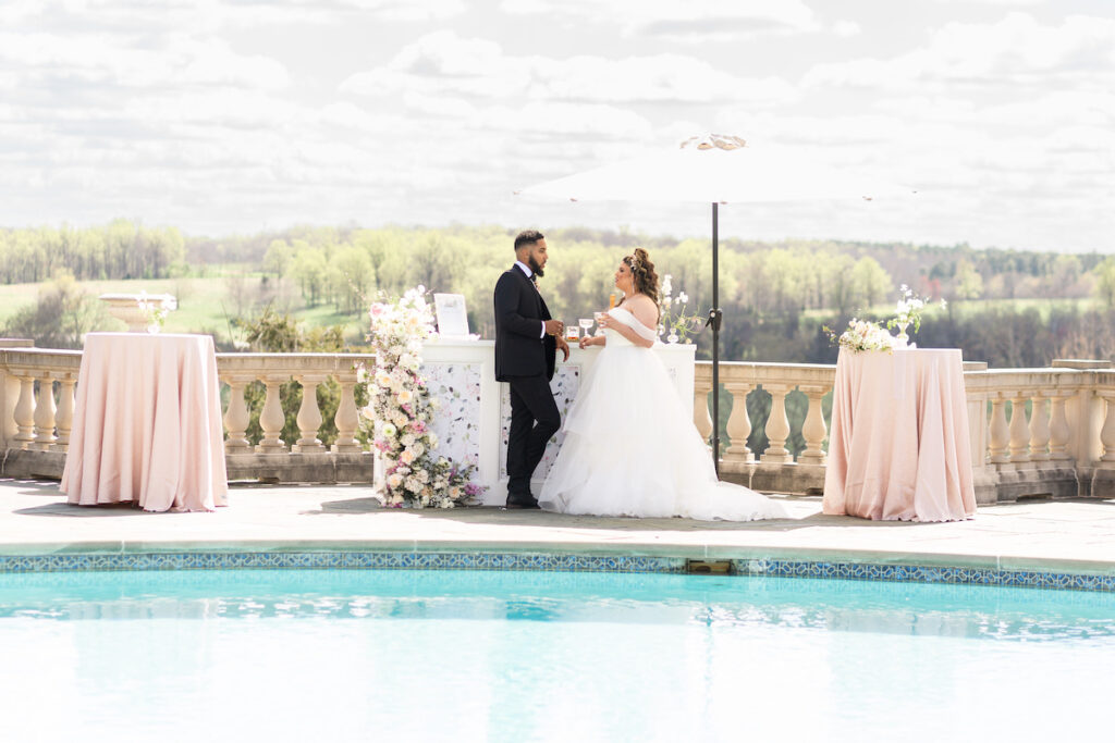 The regal Estate at River Run hosts this delicate spring-styled shoot with romantic details and a soft, springtime palette.