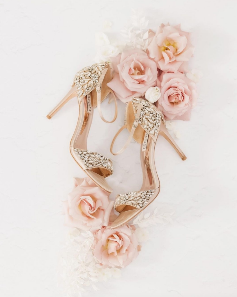 We've selected 19 standout summer bridal shoe styles that will surely bring extra glam and dazzle to your bridal style. | Badgley Mischka Tampa Embellished  Heels 