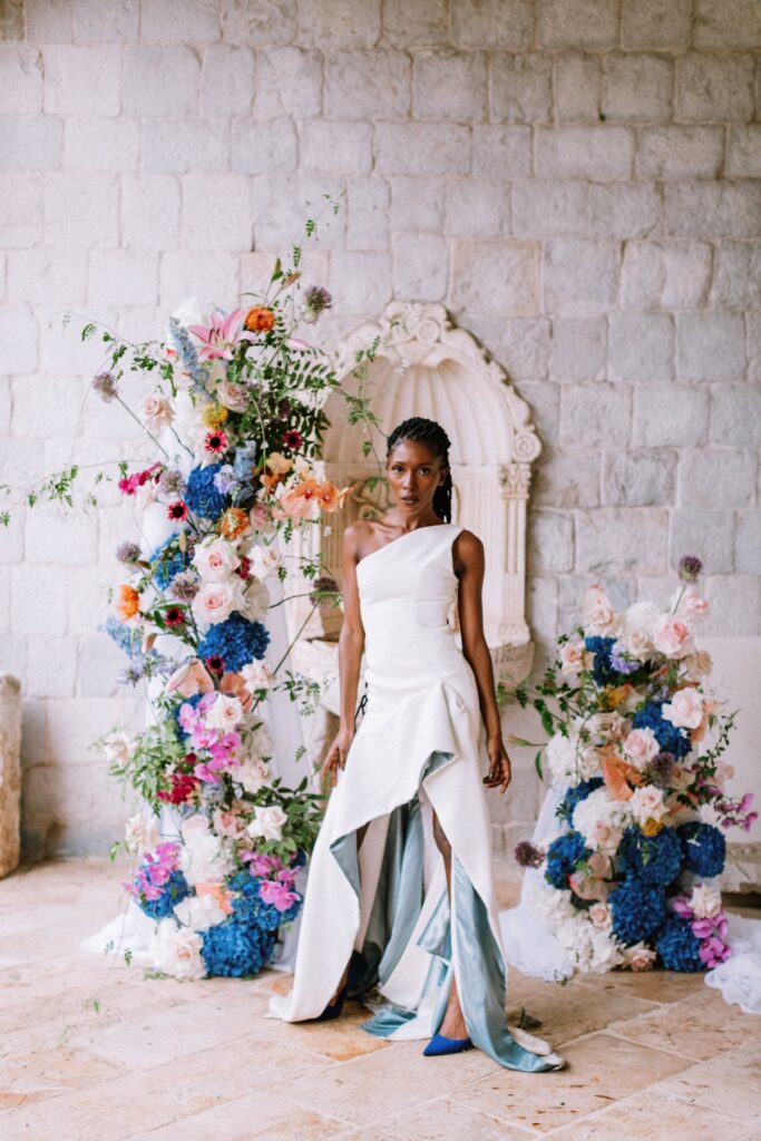 Villa Bunic-Kaboga located on the coast of the Adriatic Sea in Croatia was the romantic backdrop of this destination elopement-styled shoot.