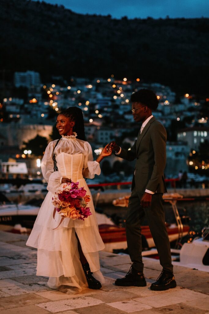 Villa Bunic-Kaboga located on the coast of the Adriatic Sea in Croatia was the romantic backdrop of this destination elopement-styled shoot.