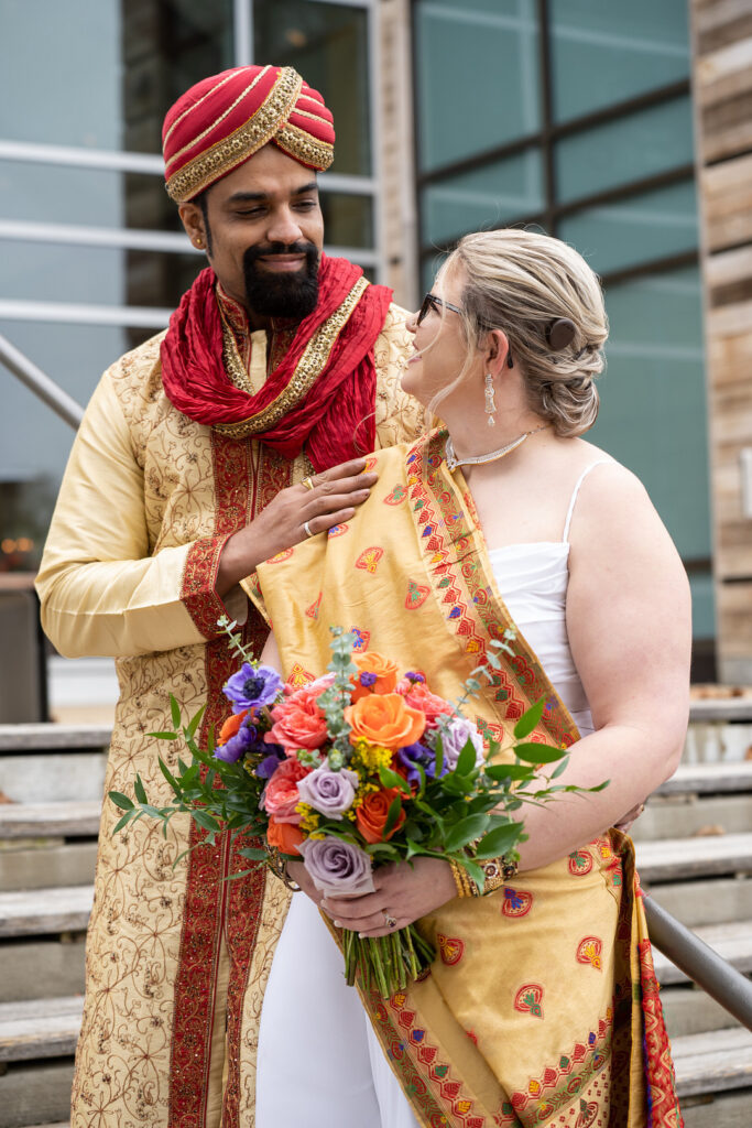 This beautiful East Indian & American-styled shoot is a colorful ADA (Americans with Disabilities Act) love story engaging all five senses.