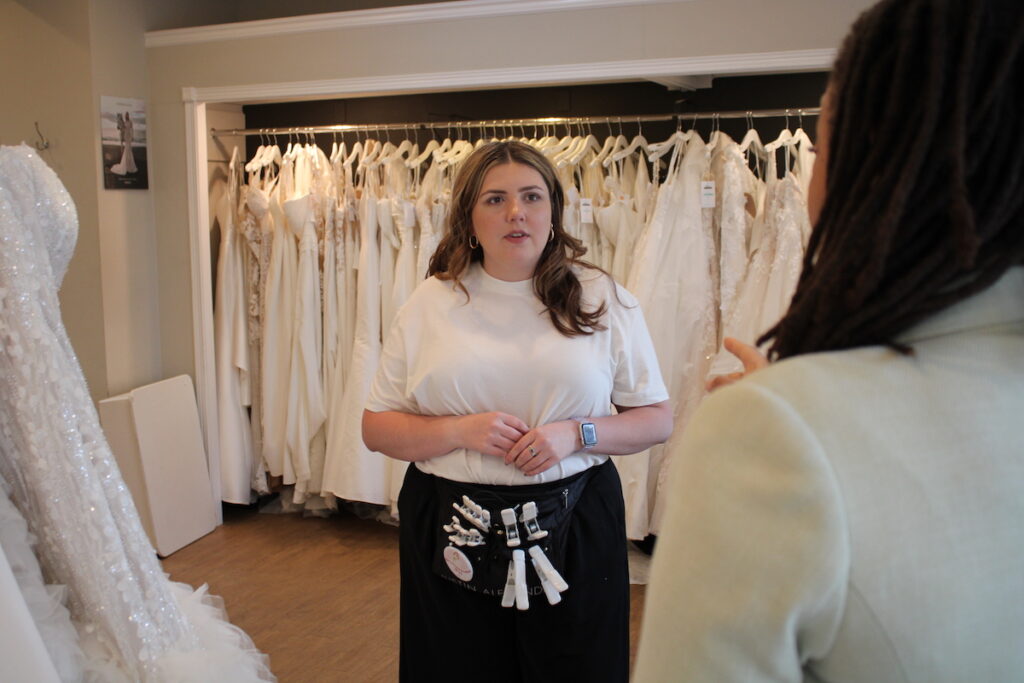 Taboos can take a hike! Our single contributing fashion editor had a blast visiting Ellie's Bridal Boutique trying on gorgeous wedding gowns!