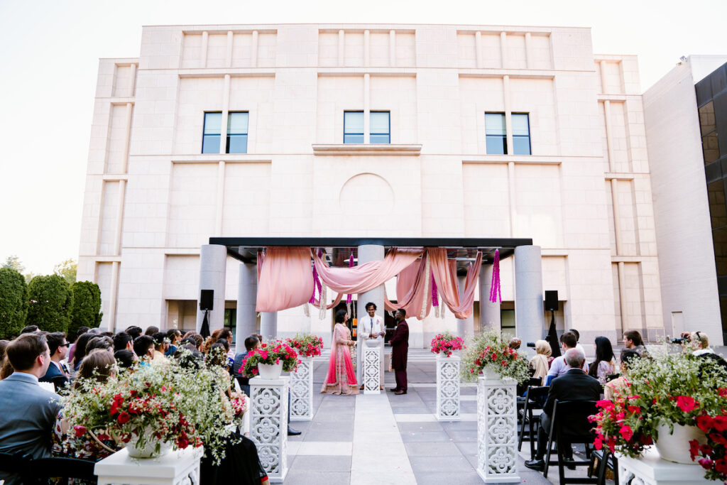 Adam and Shiveta's 3-day wedding celebration culminated in a colorful pink ceremony at the Minneapolis Institute of Arts! 