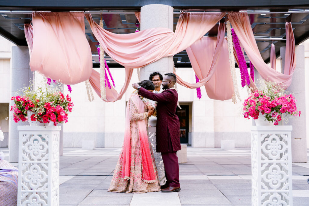 Adam and Shiveta's 3-day wedding celebration culminated in a colorful pink ceremony at the Minneapolis Institute of Arts! 