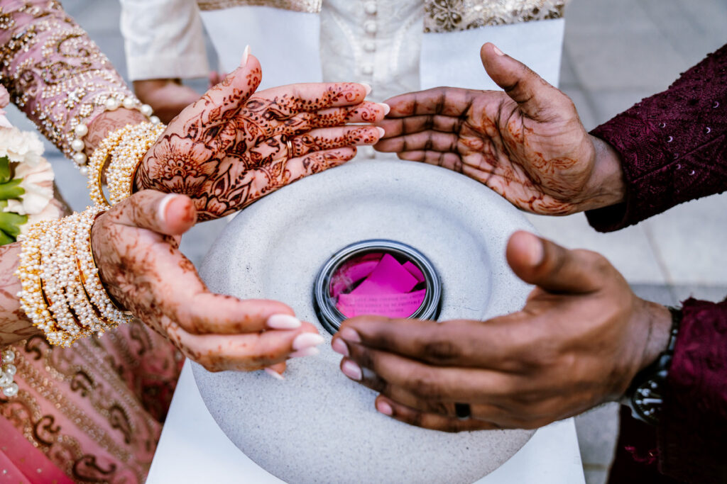 Adam and Shiveta's 3-day wedding celebration culminated in a colorful pink ceremony at the Minneapolis Institute of Arts! 